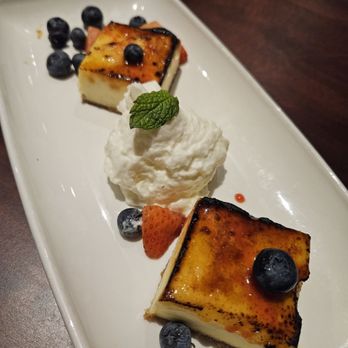 Firebirds Wood Fired Grill - Creme Brule cheesecake. The burnt pieces made it unappealing. Nothing special for a bday. - Seafood Near Me - Chandler, Arizona Firebirds Wood Fired Grill - Creme Brule cheesecake. The burnt pieces made it unappealing. Nothing special for a bday. - Seafood Near Me - Chandler, Arizona