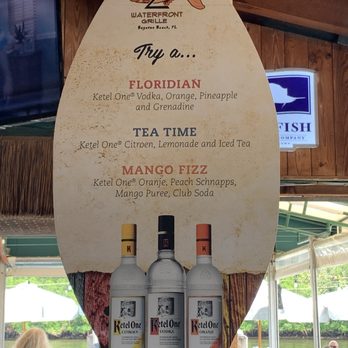 Two Georges Waterfront Grille - Vodka drink recipe sign inside - Seafood Near Me - Boynton Beach, Florida Two Georges Waterfront Grille - Vodka drink recipe sign inside - Seafood Near Me - Boynton Beach, Florida
