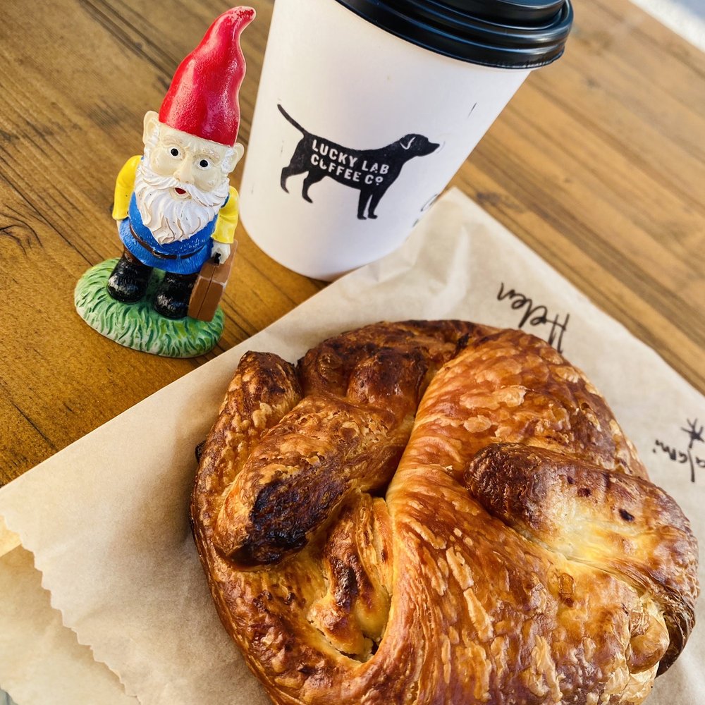 Lucky Lab Coffee - Goat cheese & salami pastry & cortado - Desserts Near Me - Austin, Texas Lucky Lab Coffee - Goat cheese & salami pastry & cortado - Desserts Near Me - Austin, Texas