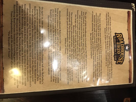 Menu photo 2 2920 Roadhouse Tomball, TX