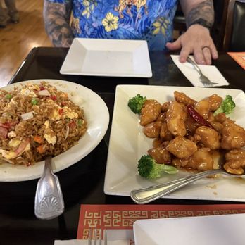 Mandarin - Pork fried rice & SP8. Orange Flavor Chicken. Delicious. - Thai Near Me - Cedar City, Utah