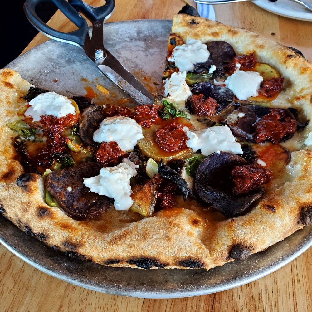 Bar Rosa - The sausage and potato pizza. This is so good! Love the scissors too! - Bars Near Me - Tacoma, Washington Bar Rosa - The sausage and potato pizza. This is so good! Love the scissors too! - Bars Near Me - Tacoma, Washington