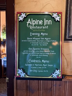 Menu photo 1 Alpine Inn Hill City, SD