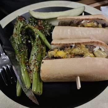 Brothers Cascadia Evergreen Pub - Classic steak sando with broccolini - Brewpubs Near Me - Vancouver, Washington