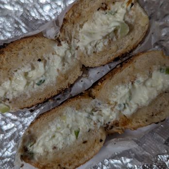Utopia Bagels - Everything bagel with scallion cream cheese - Bakeries Near Me - Whitestone, New York