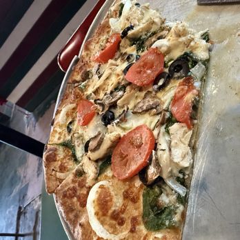 Schlittz & Giggles - 18" My Big Fat Greek Pizza added chicken - Pizza Near Me - Baton Rouge, Louisiana Schlittz & Giggles - 18" My Big Fat Greek Pizza added chicken - Pizza Near Me - Baton Rouge, Louisiana