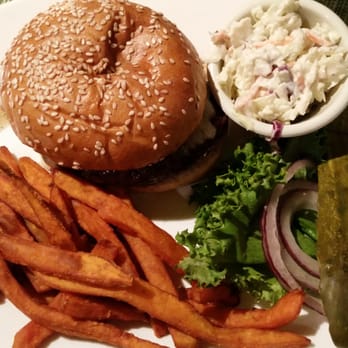 EJ's Luncheonette - Cheeseburger with swiss cheese and sweet potato fries...... And a pepsi of course...... Sarah the waitress was awesome!!!! - Diners Near Me - New York, New York