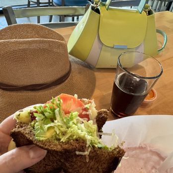 Board & Brew - San Diegan sandwich paired with Fort Point Westfalia Amber Ale. - Sandwiches Near Me - Santa Ana, California Board & Brew - San Diegan sandwich paired with Fort Point Westfalia Amber Ale. - Sandwiches Near Me - Santa Ana, California