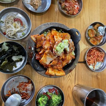 Spoon - Spicy pork belly bbq with banchan - Korean Near Me - Berkeley, California