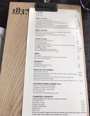 Menu photo 7 1837 Bar & Brasserie Dublin, D Menu photo 7 1837 Bar & Brasserie Dublin, D