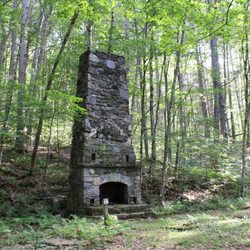 Townshend State Park Campground - Historic CCC fireplace