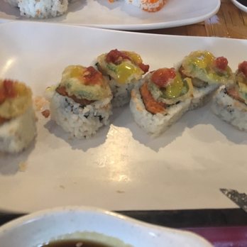 Sushi Hana - Summer heat roll- spicy salmon, shrimp tempura, fried jalapeño and hot sauce - Japanese Near Me - Towson, Maryland Sushi Hana - Summer heat roll- spicy salmon, shrimp tempura, fried jalapeño and hot sauce - Japanese Near Me - Towson, Maryland