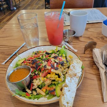 First Watch - Watermelon wake up juice and avocado chicken cobb - Breakfast & Brunch Near Me - Arlington, Texas