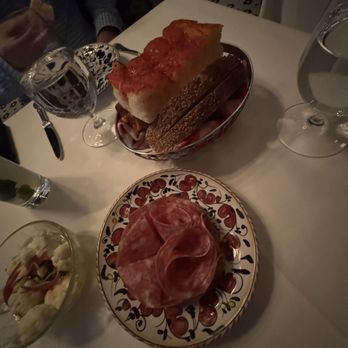 Carbone - Bread, Salami, and Pickled Cauliflower - Italian Near Me - New York, New York Carbone - Bread, Salami, and Pickled Cauliflower - Italian Near Me - New York, New York