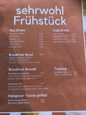 Menu photo 6 sehrwohl - Café & Bar Munich, BY Menu photo 6 sehrwohl - Café & Bar Munich, BY