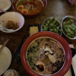 Bone Daddies - Edamame, fried chicken, classic ramen and spicy ramen