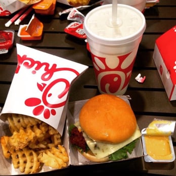 Chick-fil-A - Waffle fries and a spicy chicken sandwich. - Fast Food Near Me - Bellevue, Washington Chick-fil-A - Waffle fries and a spicy chicken sandwich. - Fast Food Near Me - Bellevue, Washington