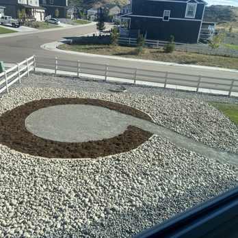 Rock N Block -Turf N Hardscapes - Sitting area for a fire pit. Next season I will have trees, shrubs and flowers planted. - Artificial Turf Near Me