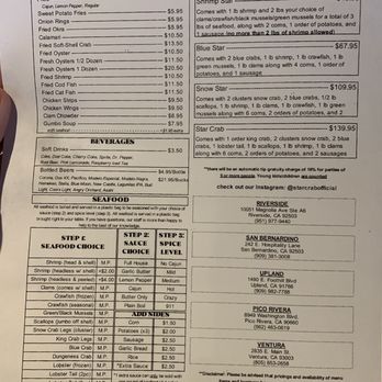 Star Crab - Menu as of June 2021 - Cajun/Creole Near Me - Ventura, California Star Crab - Menu as of June 2021 - Cajun/Creole Near Me - Ventura, California