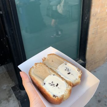 Milkbomb Ice Cream - Doughnut sandwich with Good Morning Vietnam + Milk 'n Cookies - Ice Cream & Frozen Yogurt Near Me - Berkeley, California