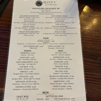Raven Gastropub - Menu June '26 - Gastropubs Near Me - Scottsdale, Arizona Raven Gastropub - Menu June '26 - Gastropubs Near Me - Scottsdale, Arizona