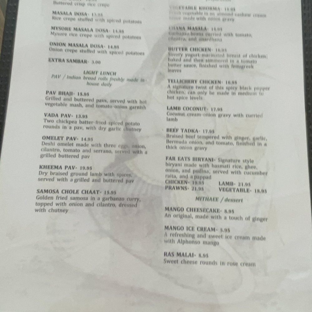 Far Eats Cafe - Menu - Indian Near Me - Seattle, Washington Far Eats Cafe - Menu - Indian Near Me - Seattle, Washington