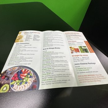 Kwench Juice Cafe - a menu for a smoothie - Juice Bars & Smoothies Near Me - Boston, Massachusetts