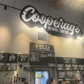 Cooperage Brewing Company - Menu board and logo - Breweries Near Me - Santa Rosa, California