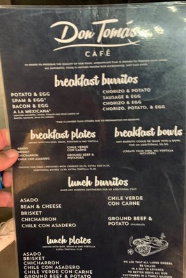 Menu photo 1 Don Tomas Cafe Midland, TX