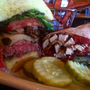 The Second Half On Main - Burgundy burger and eggplant wrap. Loved them both, but especially the wrap! - American Near Me - Denville, New Jersey The Second Half On Main - Burgundy burger and eggplant wrap. Loved them both, but especially the wrap! - American Near Me - Denville, New Jersey