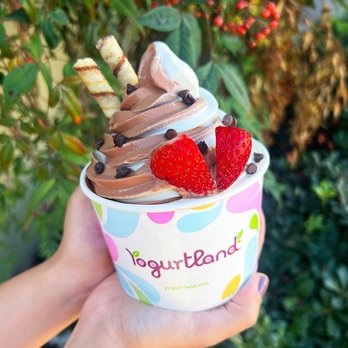 Yogurtland - Custom Frozen Yogurt Creation - Chocolate and Vanilla Swirl - Ice Cream & Frozen Yogurt Near Me - Brea, California Yogurtland - Custom Frozen Yogurt Creation - Chocolate and Vanilla Swirl - Ice Cream & Frozen Yogurt Near Me - Brea, California