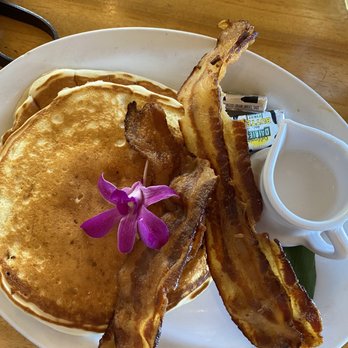 Island Lava Java - Coconut syrup pancakes. - American Near Me - Kailua Kona, Hawaii Island Lava Java - Coconut syrup pancakes. - American Near Me - Kailua Kona, Hawaii