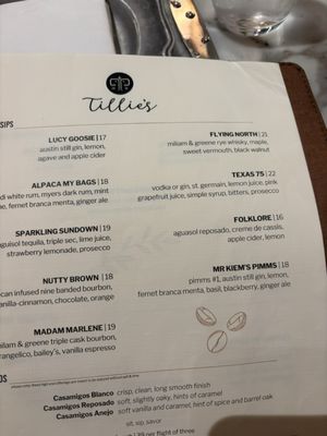 Menu photo 1 Tillie's Dripping Springs, TX Menu photo 1 Tillie's Dripping Springs, TX
