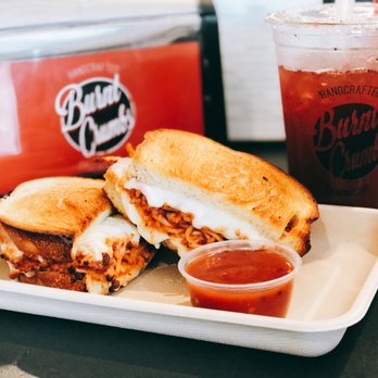 Burnt Crumbs - Spaghetti Grilled Cheese Sandwich - New American Near Me - Irvine, California Burnt Crumbs - Spaghetti Grilled Cheese Sandwich - New American Near Me - Irvine, California