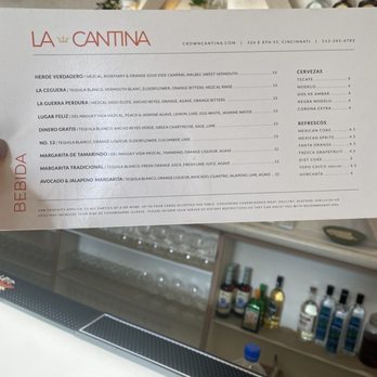 Cantina - Beverage Menu - Mexican Near Me - Cincinnati, Ohio Cantina - Beverage Menu - Mexican Near Me - Cincinnati, Ohio