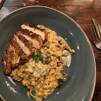 Tauro Cocina - Special: Grilled chicken with a pasta in a corn poblano cream sauce - Italian Near Me - Milwaukee, Wisconsin Tauro Cocina - Special: Grilled chicken with a pasta in a corn poblano cream sauce - Italian Near Me - Milwaukee, Wisconsin