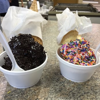 Guernsey Crest - Cookies and cream with chocolate sprinkles and strawberry with rainbow sprinkles.... Amazingly delicious - Ice Cream & Frozen Yogurt Near Me - Paterson, New Jersey