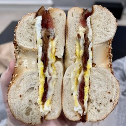 Maya Bagel Express - BEC - Classic bacon, egg & cheese on an everything bagel. Obviously good but still enjoy them with added cream cheese!