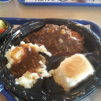 Culver's - Beef pot roast dinner with mashed potatoes and a salad. - Burgers Near Me - Lake Orion, Michigan