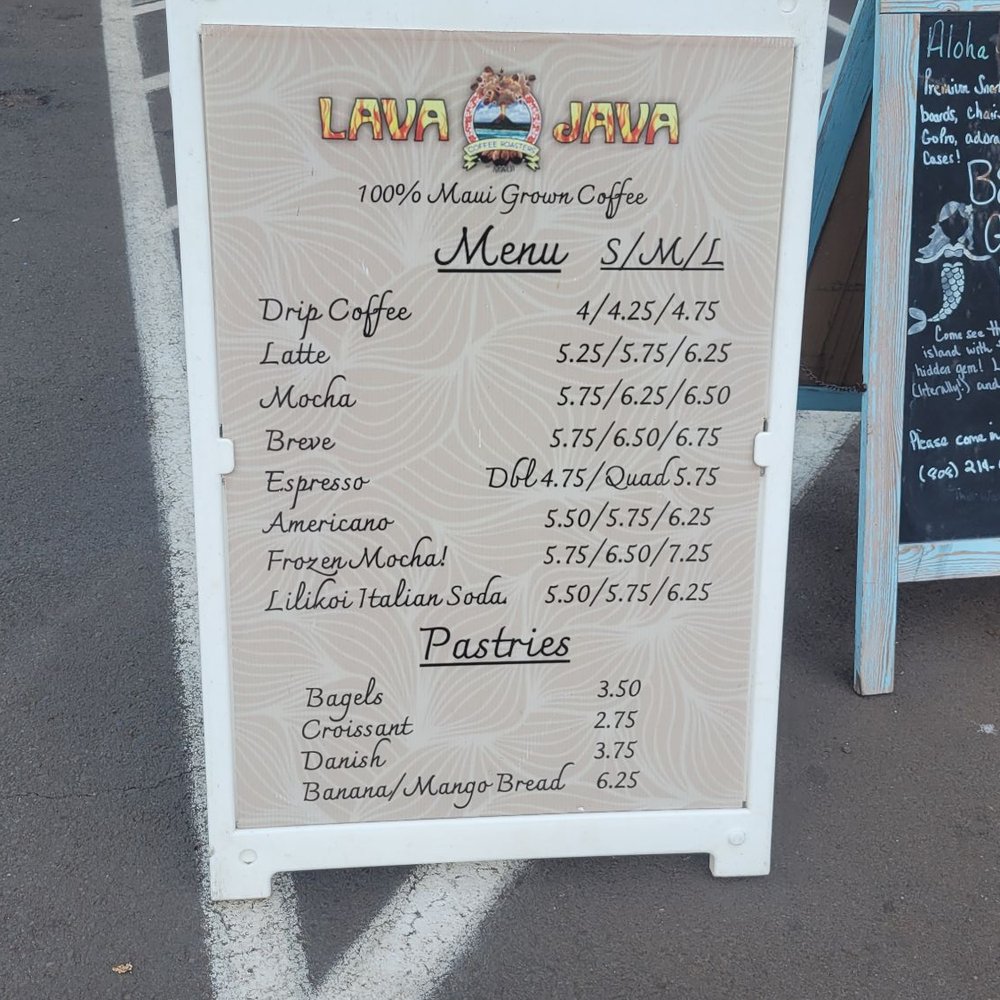 Lava Java Coffee Roasters of Maui - Menu. - Coffee & Tea Near Me - Kihei, Hawaii Lava Java Coffee Roasters of Maui - Menu. - Coffee & Tea Near Me - Kihei, Hawaii