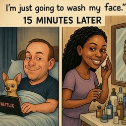 Enhanced Aesthetics by Jaalah - Humorous about women's nightly skincare
