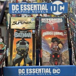 Starbase 505 - DC Essential Graphic Novels, including Absolute Superman, Absolute Batman, Absolute Wonder Woman, and Supergirl: Woman of Tomorrow.