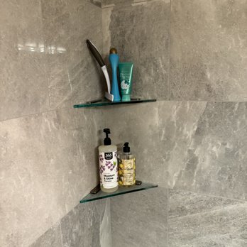 All OC Kitchen & Bath & Design - the glass shampoo holders came out looking incredible. - General Contractors Near Me - Laguna Hills, California