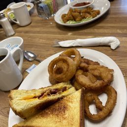 Grill cheese with bacon added plus cheese curds!