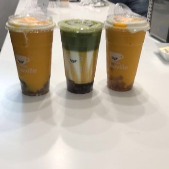 Bobaville - Two mango king and brown sugar matcha latte with boba - Coffee & Tea Near Me - Daly City, California Bobaville - Two mango king and brown sugar matcha latte with boba - Coffee & Tea Near Me - Daly City, California