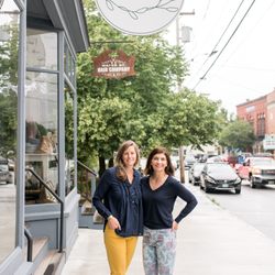 Forest and Ash - Owners Robin and Hanna outside the shop, right in downtown Exeter, NH.