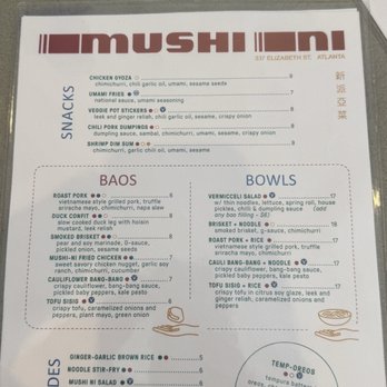 Mushi Ni  - Menu - Asian Fusion Near Me - Atlanta, Georgia