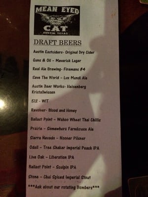 Menu photo 5 The Mean Eyed Cat Austin, TX Menu photo 5 The Mean Eyed Cat Austin, TX
