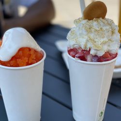Ice Queens - Blood orange with marshmallow and strawberry shortcake (on the right)
