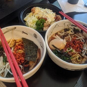 Menya Muso - Most recent take out from Menya-- hybrid ramen! (note that this is self plated...) - Ramen Near Me - Seattle, Washington